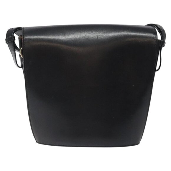 CELINE Shoulder Bag Leather Black Gold Auth - Picture 3 of 16